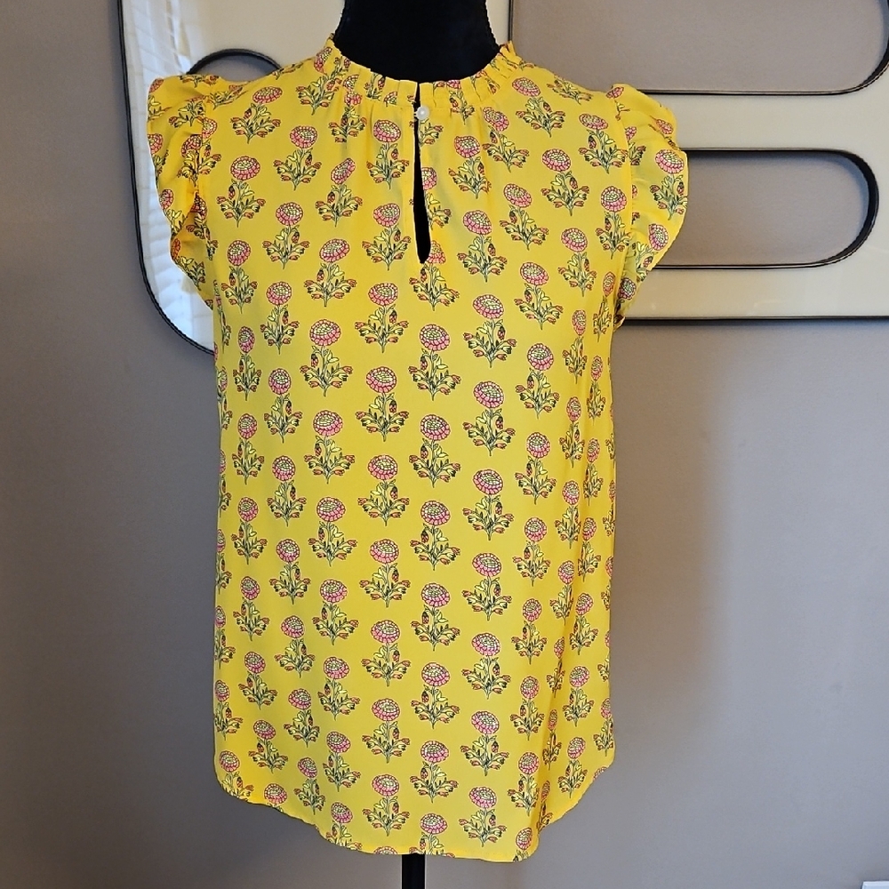 LOFT Floral Yellow Women's Top